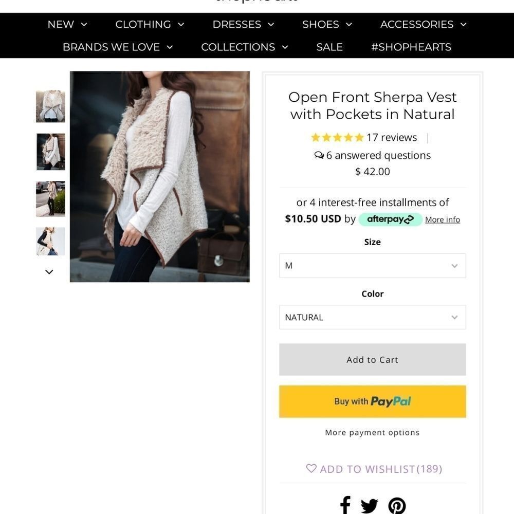iiSISTERS WOOL BLEND SHERPA LINED OPEN FRONT VEST‎
